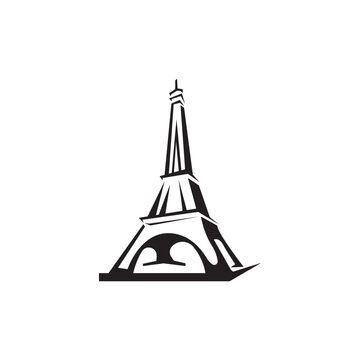 recommend clip art: Eiffel tower in Paris. Isolated on white background,vector design.