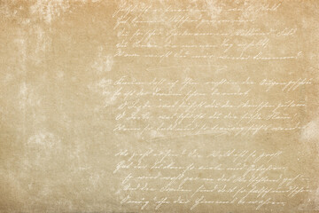 Used paper texture unreadable text. Stained paper sheet
