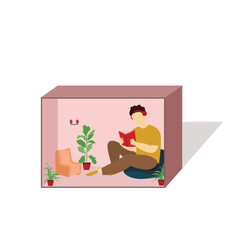 a person reading a book vector illustration design
