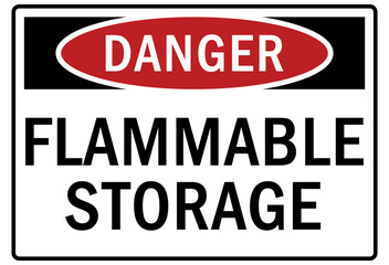 Flammable combustible material warning sign and labels