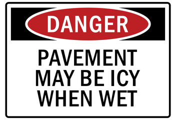 Obraz premium Ice and snow warning sign and labels