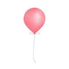 Fototapeta na wymiar Cute Pink Watercolor Balloon Transparent Clipart 