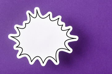The Speech bubble with copy space communication talking speaking concepts on purple background.