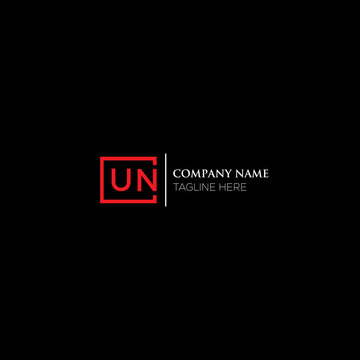 UN letter logo design on black background. UN creative initials letter logo concept. UN letter design. UN letter design on white background. UN logo vector.
