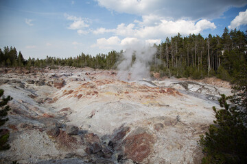Mammoth Hot Springs in Yellowstone National Park, USA