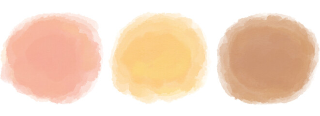 Watercolor splotch brush strokes painted peach orange beige
