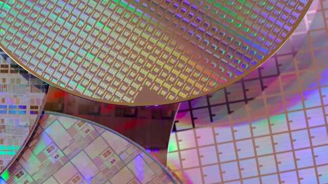 Silicon Wafers and Microcircuits,slice of semiconductor material, used in electronics for the fabrication of integrated circuits.