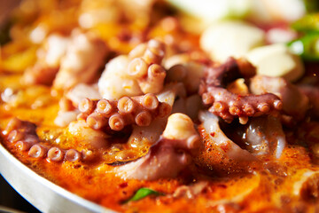 Spicy stir-fried octopus, Korean food