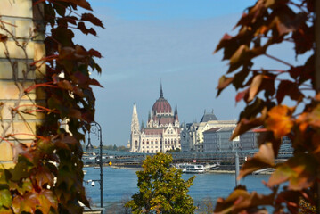 The Hungarian Parliament from the bower of the Buda Castle