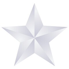 PNG 3d silver star on a white background	