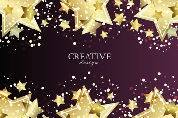 Diploma design template. Graduation card with starry frame and copy space.