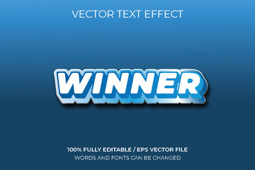 Winner editable text effect eye catchy typography trendy 3d text 