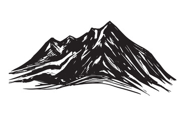 Mountain landscape, sketch style, vector illustrations	
