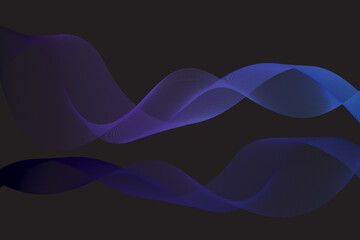 Purple Blue Wavey Lines Abstract Background