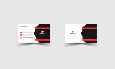 Double sided minimal Simple card, illustration, Design, Red , Black, And White , Print layout, 