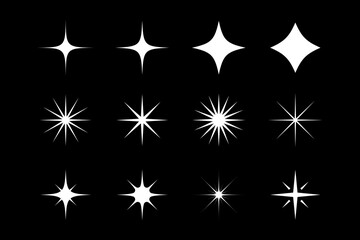 Set Of White Star Sparkles