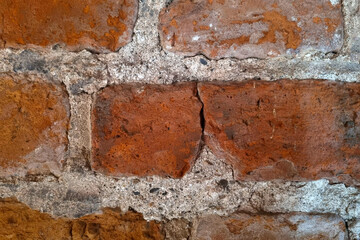 The background of the red brick wall, the texture of the building.