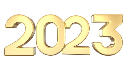  Golden Number 2023 3D Rendering
