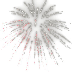 Obraz premium Isolated red and white fireworks overlay