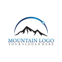mountain logo with vintage style in vector illustration
