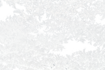 snow frost in the form of natural patterns on the window pane against the background of the morning sky