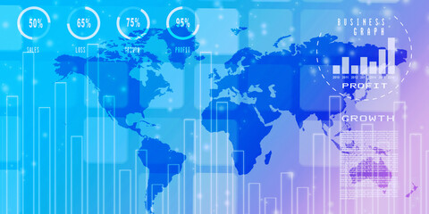 Obraz premium 2d illustration world map abstract background