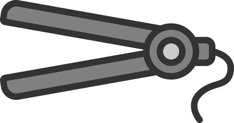 ヘアアイロンアイコン（カラー）のイラスト