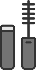マスカラブラシアイコン（カラー）のイラスト