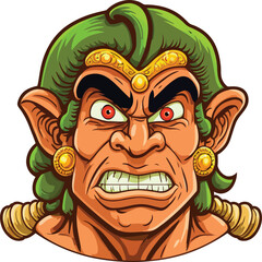 Hanuman Face Close Up Portrait illustration 17 Ramayana, Hanuman Jayanti