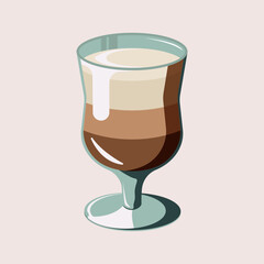 Coffee drinks latte isolated vector illustration