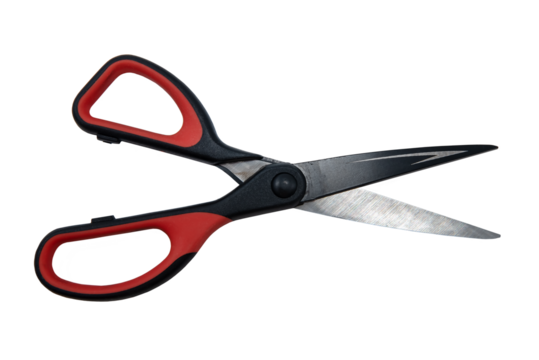 Stationery office scissors on a white background. scissors isolate