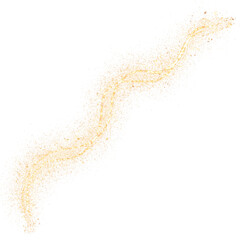 Fototapeta na wymiar Gold glitter hand-drawn curly line