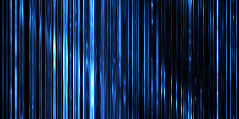 Seamless dark blue abstract background with colorful neon light streaks and beams. Glowing futuristic technology or fantasy sci-fi digital glass refraction stripes effect backdrop pattern. . © Unleashed Design