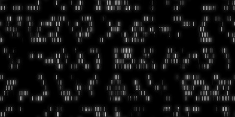 Seamless abstract city lights at night background. Glowing white modern office buildings pattern or skyscraper windows on black backdrop. High resolution illustration.. © Unleashed Design
