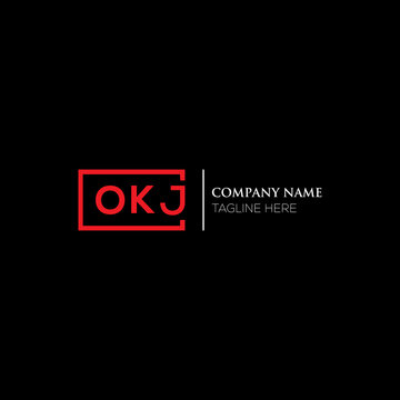 OKJ letter logo design on black background. OKJ creative initials letter logo concept. OKJ letter design. OKJ letter design on white background. OKJ logo vector.
