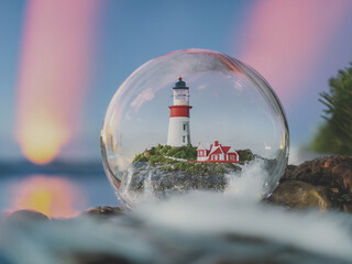 lighthouse snow globe