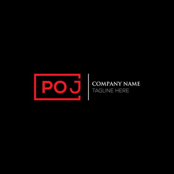 POJ letter logo design on black background. POJ creative initials letter logo concept. POJ letter design. POJ letter design on white background. POJ logo vector.
