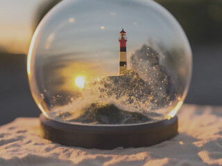 lighthouse snow globe