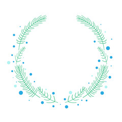 Botanical christmas greeting vector card.