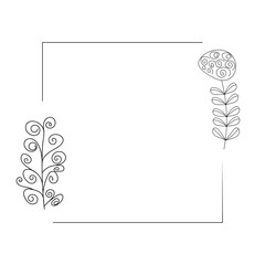 Botanical flowers frame. Vector Illustration. Frames, Circles