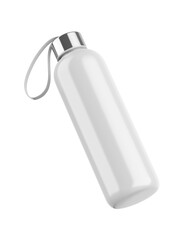 Blank stainless steel double wall workout bottle. 3d render illustration.
