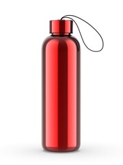 Obraz premium Blank stainless steel double wall workout bottle. 3d render illustration.