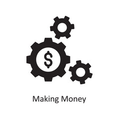 Making Money Vector Solid Icon Design illustration. Business and Finance Symbol on White background EPS 10 File