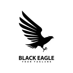 black eagle logo icon design vector illustration