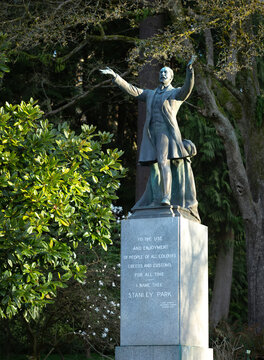 Statue of Lord Stanley in Stanley Park; Vancouver, British Columbia, Canada