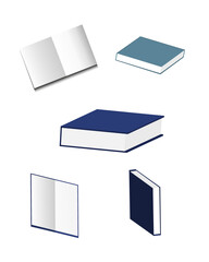 books on white background 5 template set vector design 