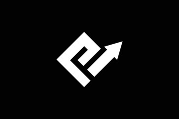 Minimal Awesome Trendy FC Arrow Icon Design Template On Black Background