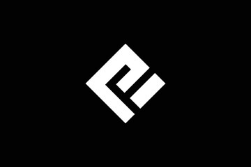 Minimal Awesome Trendy FF Logo Design Template On Black Background