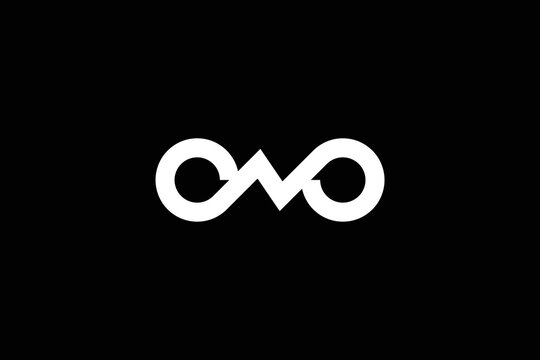 Minimal Awesome Trendy Letter CN Or CNO Infinity Logo Design Template On Black Background