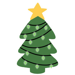 christmas tree decoration with green decoration